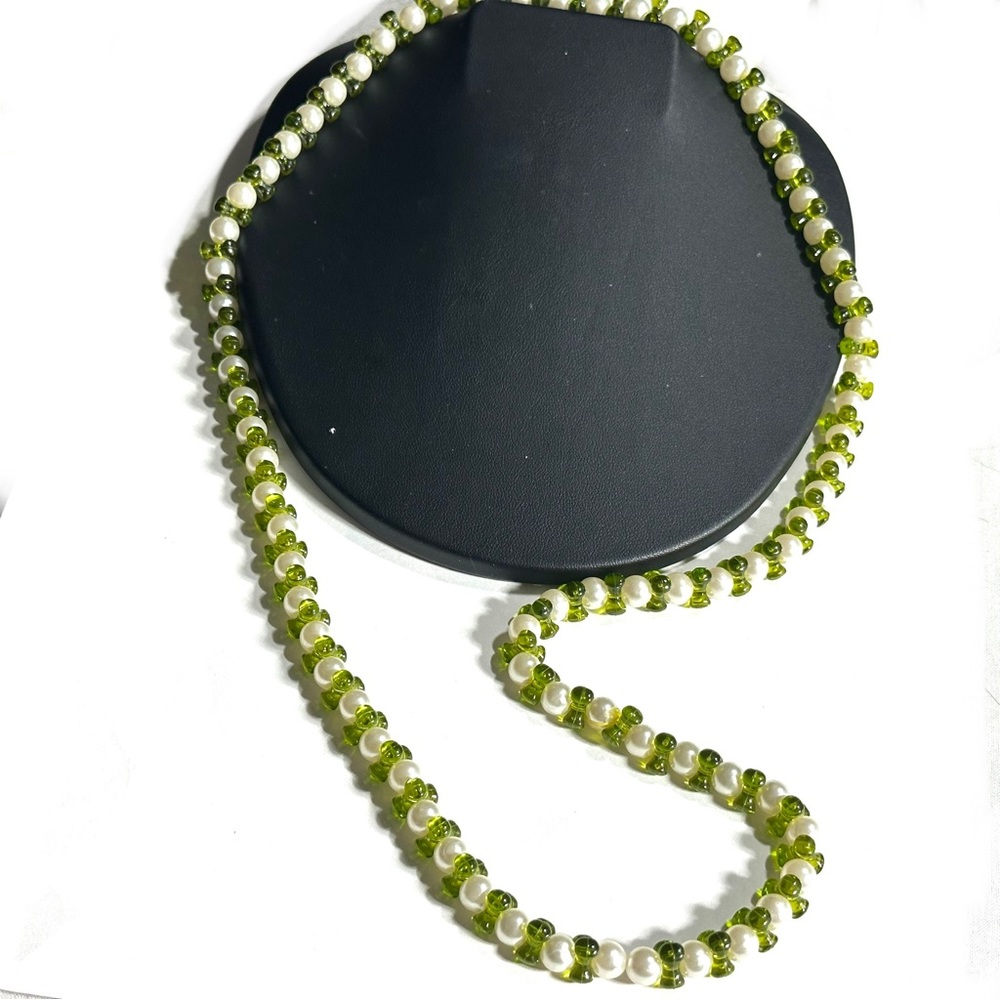 Green Beaded Pearl-Accent Necklace - Women Jewelry